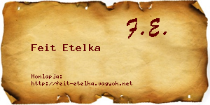 Feit Etelka névjegykártya